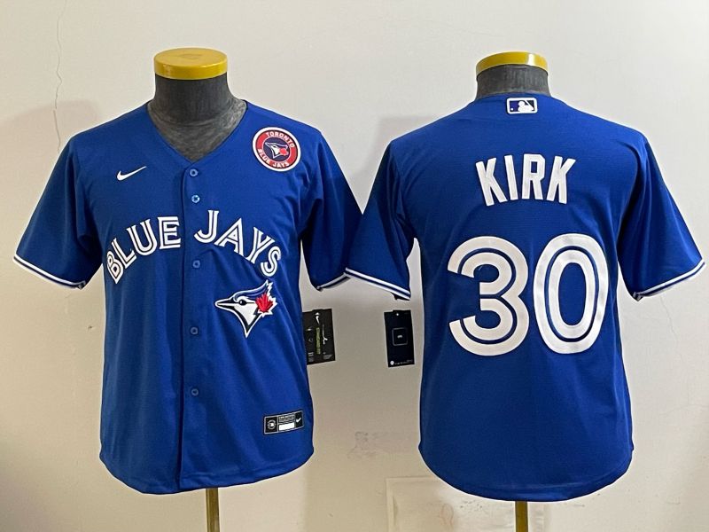Youth 2025 Toronto Blue Jays #30 Kirk blue Game Nike MLB Jersey style 005